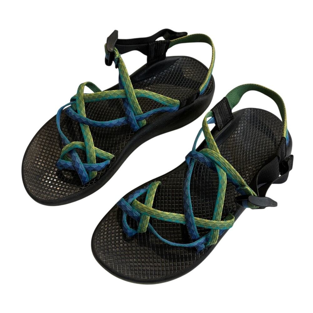 Chaco ZX/2 Toe Loop Sport Strappy Sandals Women's Size 8 Blue & Green